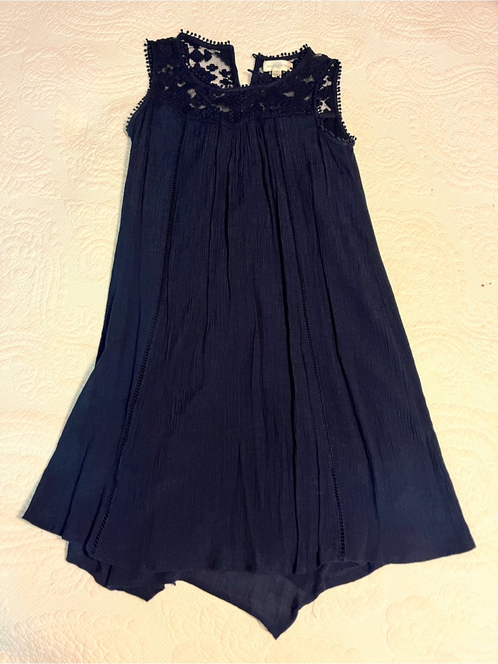 JohnPaulRichard Navy Lace Yoke High-Low Skirt